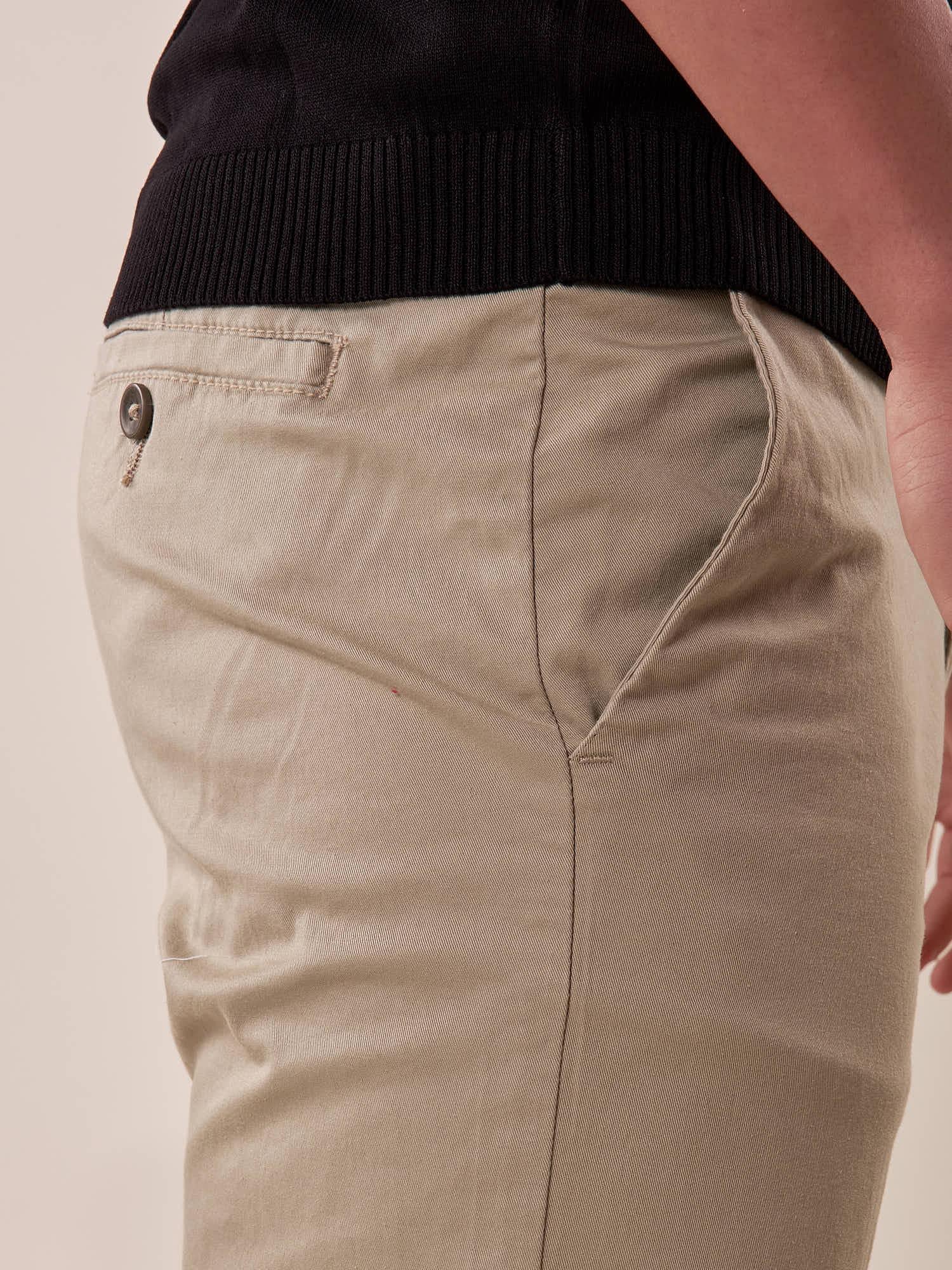 Pantalone tasca all'america cotone elasticizzato uomo. PSE1744H BEIGE HAMAKI-HO 