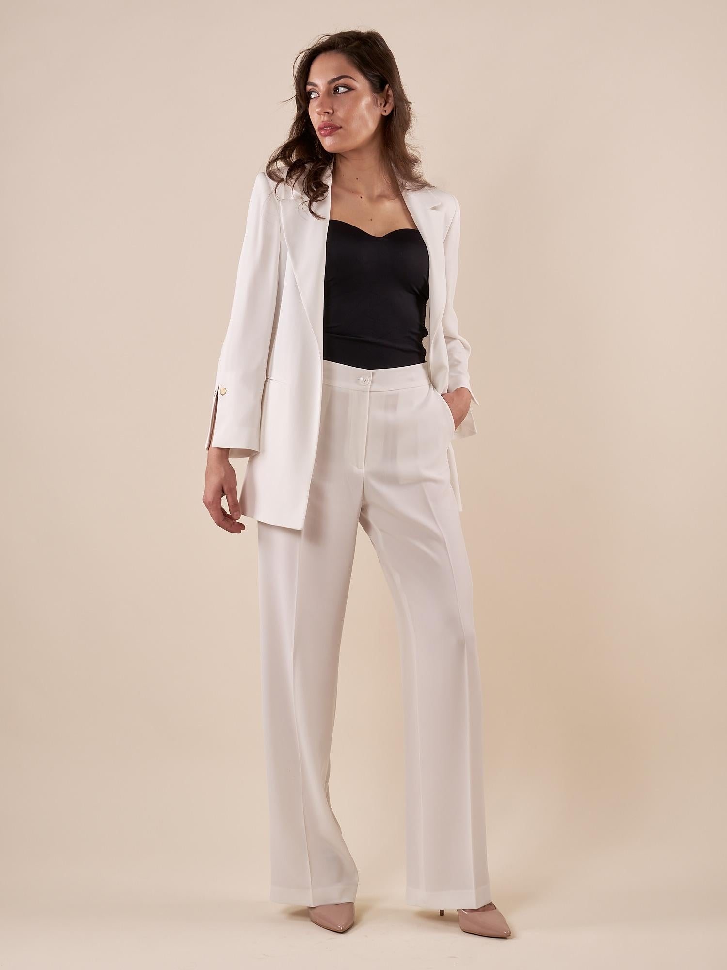 Giacca Donna blazer sfoderata elegante con dettagli raffinati. ROMI/3866 BIANCO ROMIHO 
