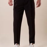 Pantalone una pence modello tapred fit con risvolto uomo. OC1S2S5P07 NERO OVER-D 