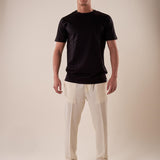 T-Shirt manica corta cotone mercerizzato uomo. OC1S2S5T10 NERO OVER-D Uomo 