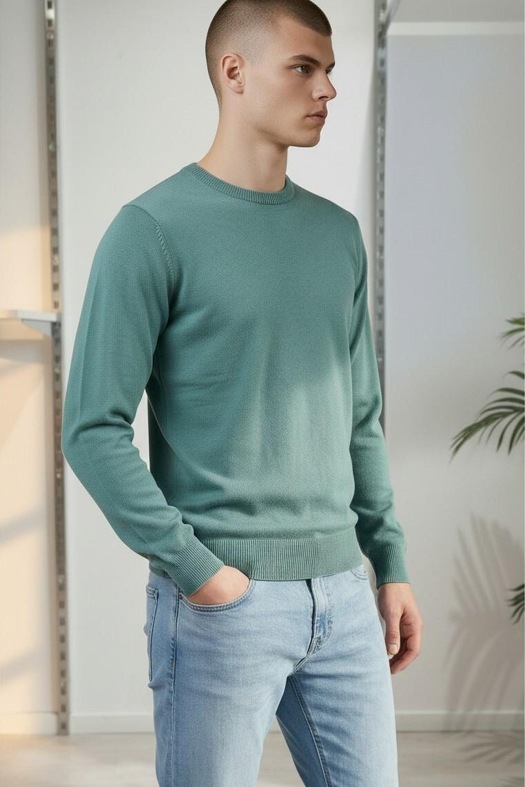 Maglia Uomo 100% Cotone a Manica Lunga  Comfort Naturale e Stile Versatile CON3700900 ACQUAMARINE CONSENSO Uomo 