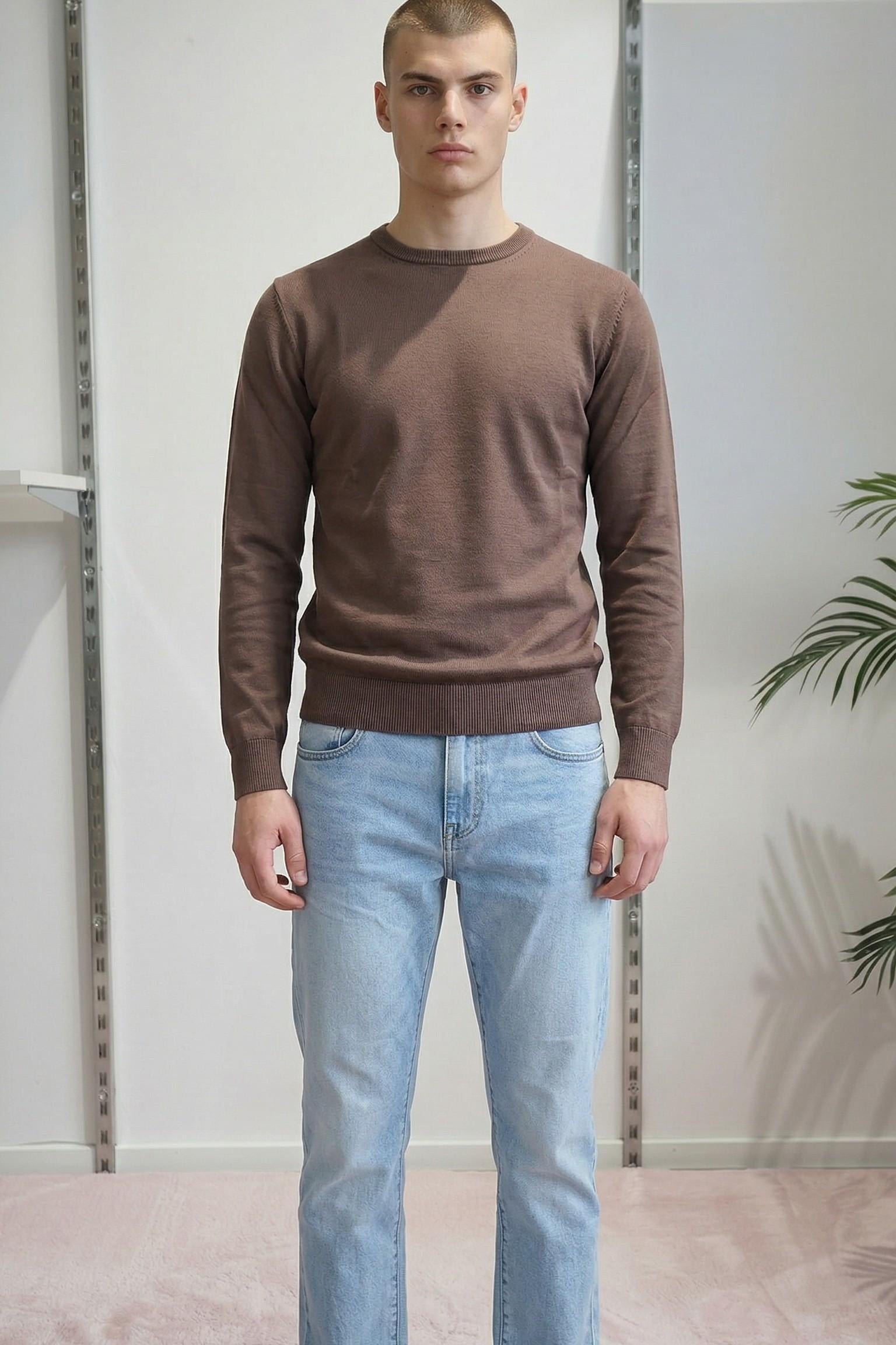 Maglia Uomo 100% Cotone a Manica Lunga  Comfort Naturale e Stile Versatile CON3700900 COCONUT CONSENSO Uomo 