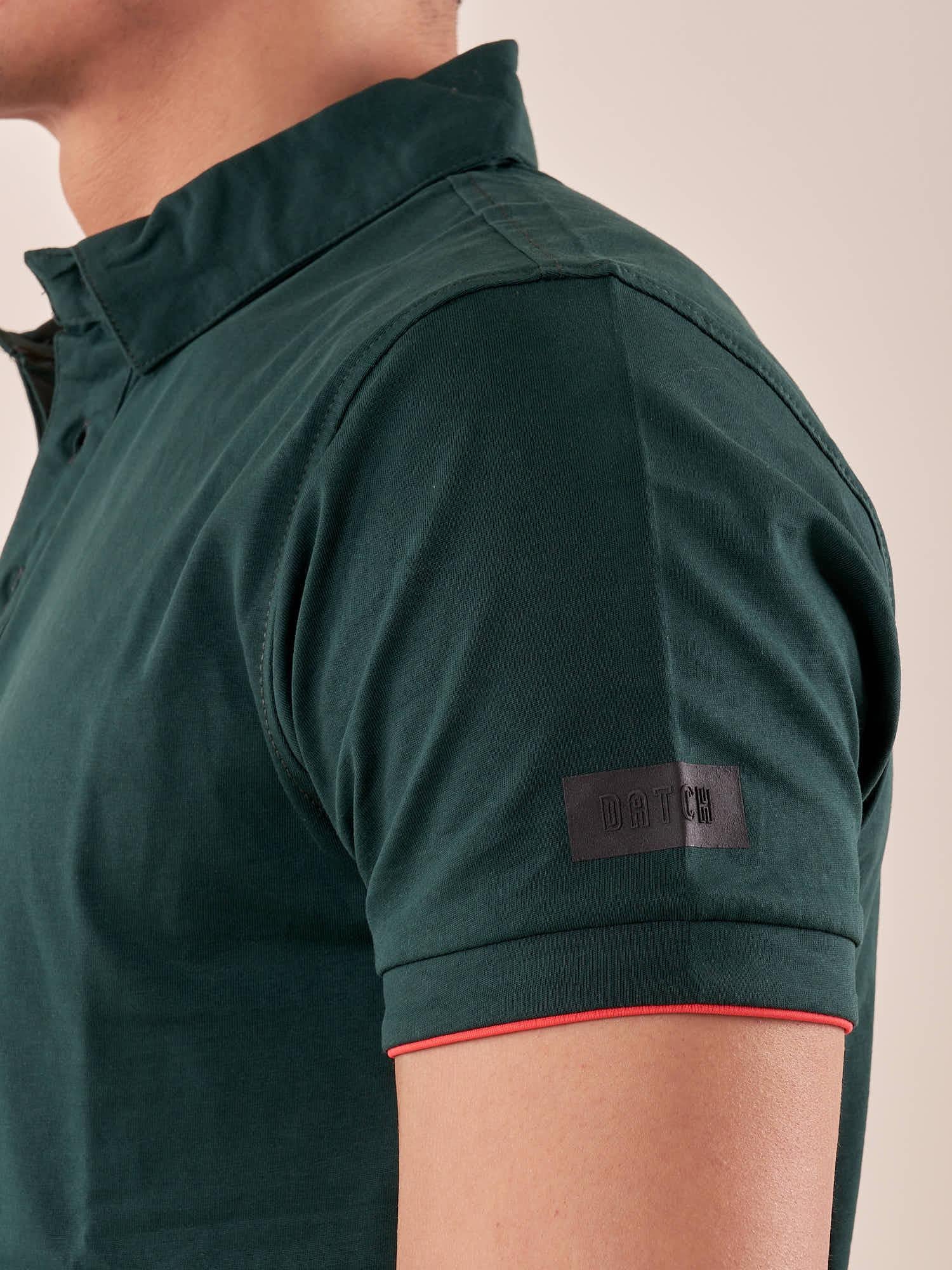 Polo manica corta cotone mercerizzato uomo. DM9291 HUNTER GREEN DATCH Uomo 