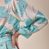 Blusa in fantasia manica lunga donna. BL002246 PANNA ARTIGLI 