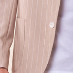 Abito tessuto gessato elasticizzato tasca toppe due spacchetti uomo. CARAIBI BEIGE MULISH Uomo 