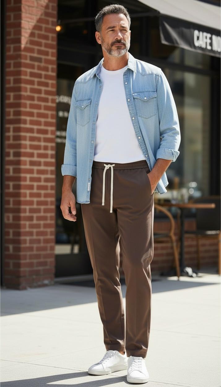 Pantalone Uomo Modello Pantalaccio Slim Fit con Laccetto OC1S2S6P08 MORO OVER-D 