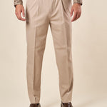 Pantalone da Uomo con Pence  Vestibilità Regular, Tasche allAmericana e Pattine Posteriori. PSI1802H BEIGE HAMAKI-HO 