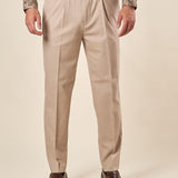 Pantalone da Uomo con Pence  Vestibilità Regular, Tasche allAmericana e Pattine Posteriori. PSI1802H BEIGE HAMAKI-HO 