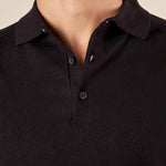Polo uomo manica lunga in misto viscosa Eleganza casual e comfort naturale. CON/3020900 BLACK CONFAB 