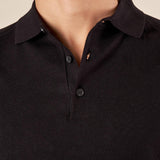 Polo uomo manica lunga in misto viscosa Eleganza casual e comfort naturale. CON/3020900 BLACK CONFAB 