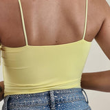 Body Donna con spallina stretta in tessuto elasticizzato effetto second skin. V7365C GIALLO STUDIO ELEVEN 