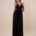 Abito lungo Donna cerimonia con pieghe su corpetto. AB002161 NERO ARTIGLI 