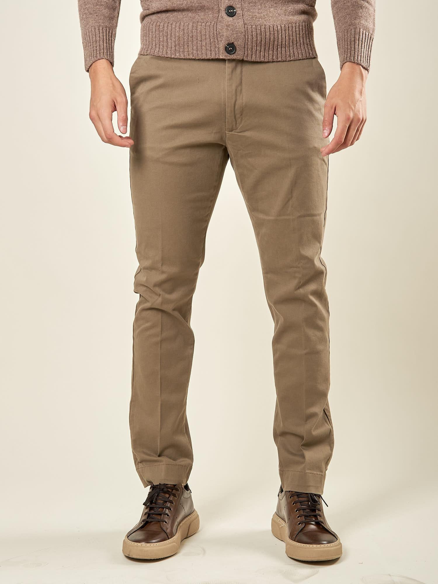 Pantalone Uomo in Cotone Elasticizzato Invernale con Tasche allAmericana. Comfort e Stile per la Stagione Fredda. PSI1781H FANGO HAMAKI-HO 