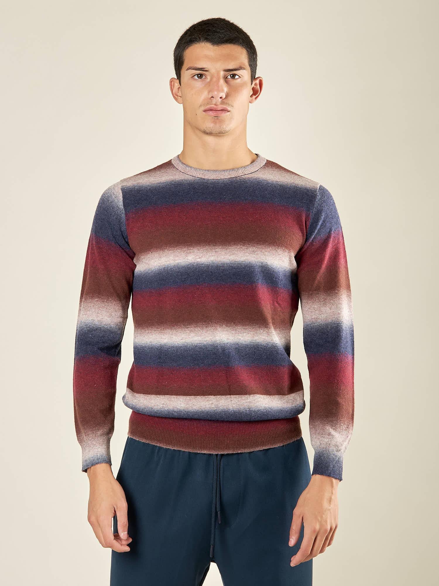 Maglia Uomo Invernale in Misto Lana Multiriga. Stile e Comfort per la Stagione Fredda. OC1F2W5M57 BLU OVER-D 