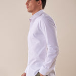 Camicia in cotone elasticizzatoa slim collo francese con riprese uomo. FBSOFT BIANCO FB Uomo 