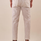 Pantalone da Uomo in misto lino con tasche allamericana e mezza molla sul retro. PSE1766H BEIGE HAMAKI-HO Uomo 