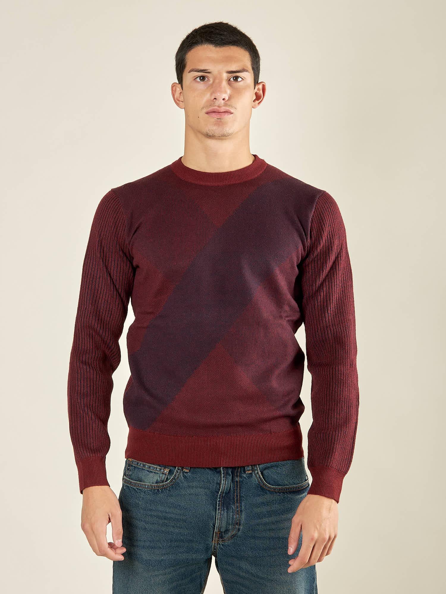 Maglia Uomo Invernale in Poly Wool Finezza 12 con Intarsi Rombi. CON4131225 BAROLO CONSENSO 