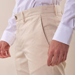 Pantalone chino slim fit con risvolto uomo. OE1S2S5P32 BURRO OVER-D 