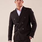 Abito classico giacca doppio petto rever a lancia uomo. OC1S2S5A06 NERO OVER-D Uomo 