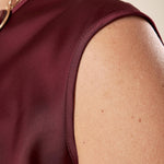 Top Donna in Raso  Eleganza Morbida per Ogni Occasione. TP1432 BORDEAUX LESLY Donna 