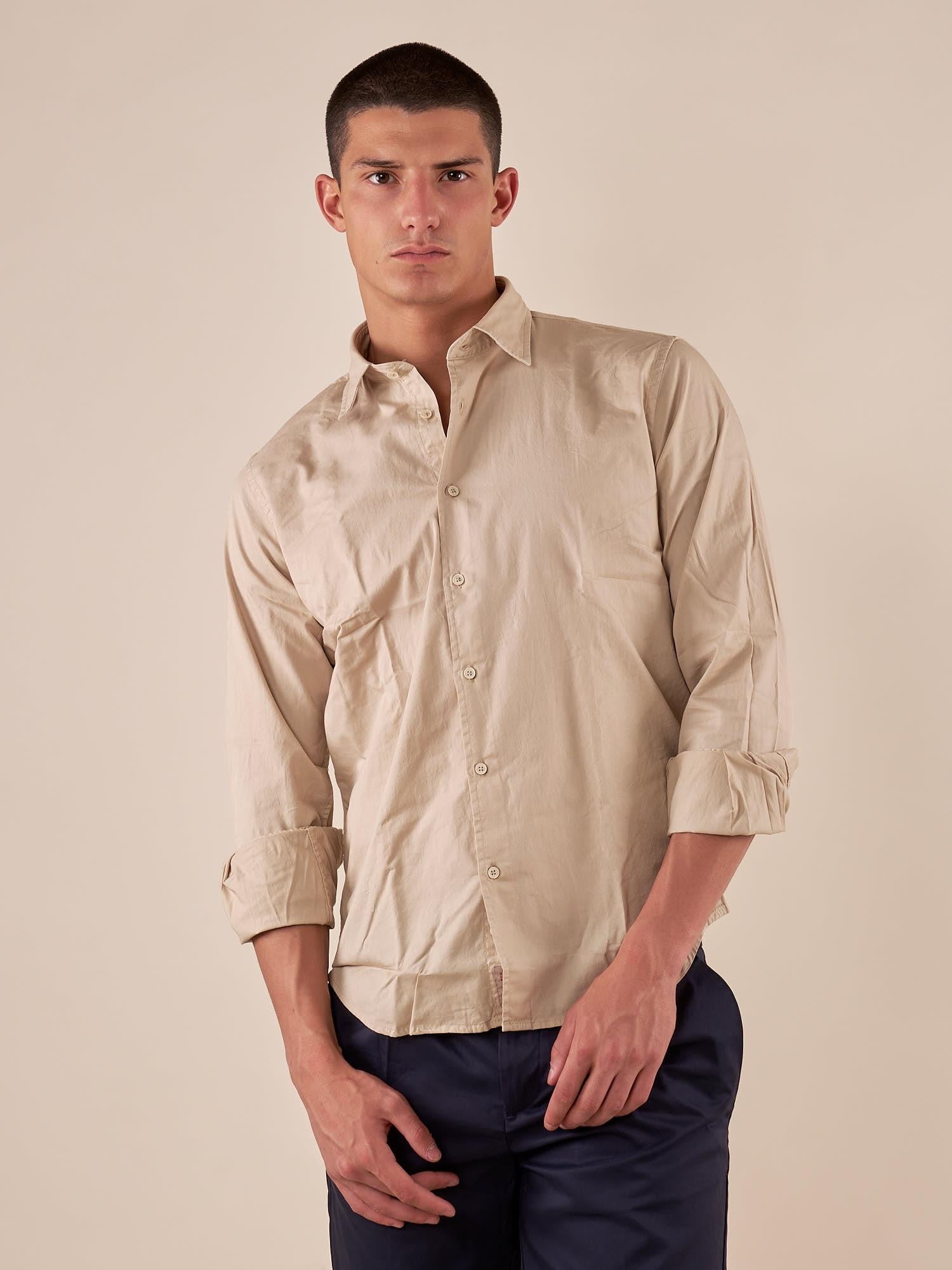 Camicia Uomo Manica Lunga 100% cotone. M48643 SABBIA SUPERIOR VINTAGE 