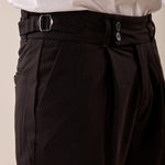 Pantalone doppio bottone tasca america con fibbie laterali uomo. GPE511 NERO BLACKSUNDAY 