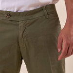 Pantalone Uomo Capri Slim in Cotone Elasticizzato con Tasche allAmericana GPE500 VERDE SALVIA BLACKSUNDAY 