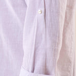 Camicia manica lunga coreana misto lino uomo. OC1S2S5C10 BIANCO OVER-D 