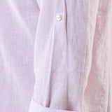 Camicia manica lunga coreana misto lino uomo. OC1S2S5C10 BIANCO OVER-D 