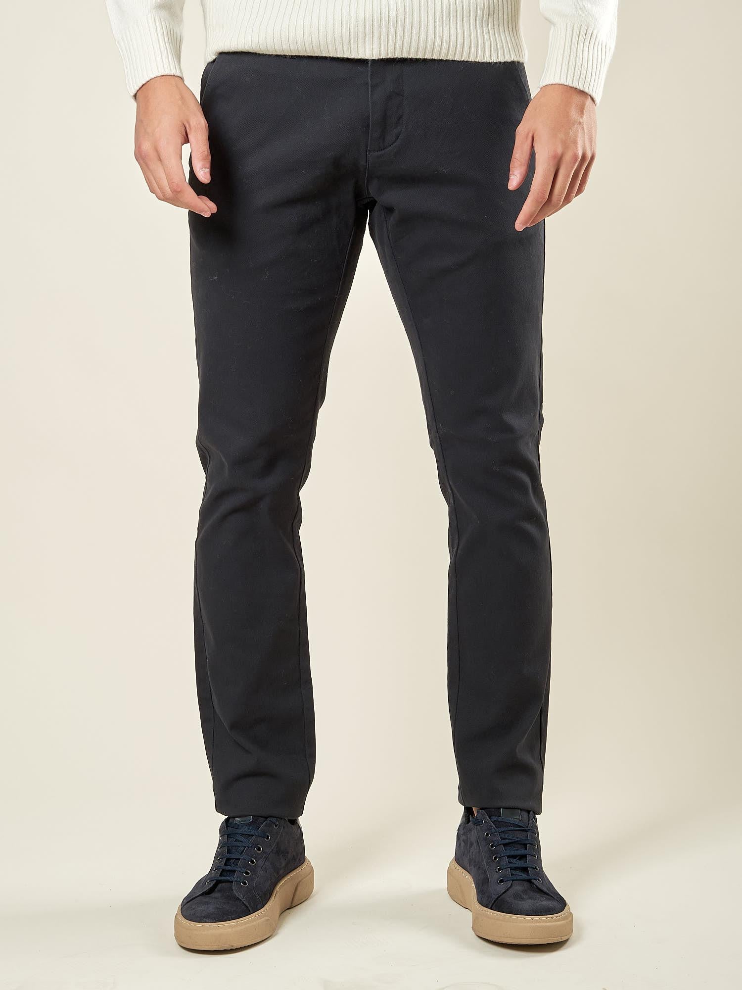 Pantalone Uomo Slim Fit in Cotone Operato Elasticizzato con Tasche allAmericana. Stile e Comfort Quotidiano. M49451 BLU SUPERIOR VINTAGE 