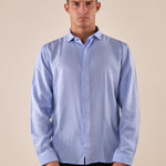 Camicia da uomo manica lunga in viscosa 100% con collo classico. PAMPERO CELESTE BLACKSUNDAY 