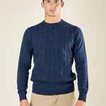 Maglia Uomo in Misto Cashmere a Trecce. Eleganza e Comfort per Ogni Occasione. CON4209225 PRUSSIA CONSENSO 