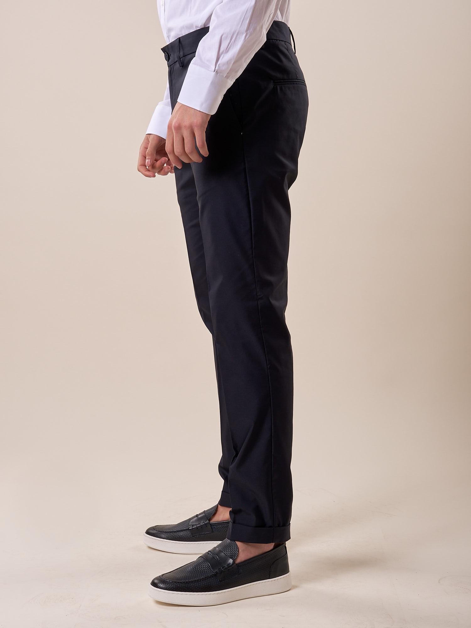 Pantalone chino slim fit con risvolto uomo. OE1S2S5P32 BLU OVER-D Uomo 