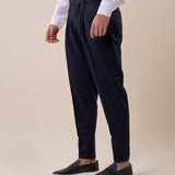 Pantalone doppio bottone tasca america con fibbie laterali uomo. GPE511 BLU BLACKSUNDAY 