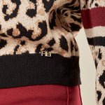 Maglia donna stampa animalier. MA003123 AVO/BORD/NERO ARTIGLI 