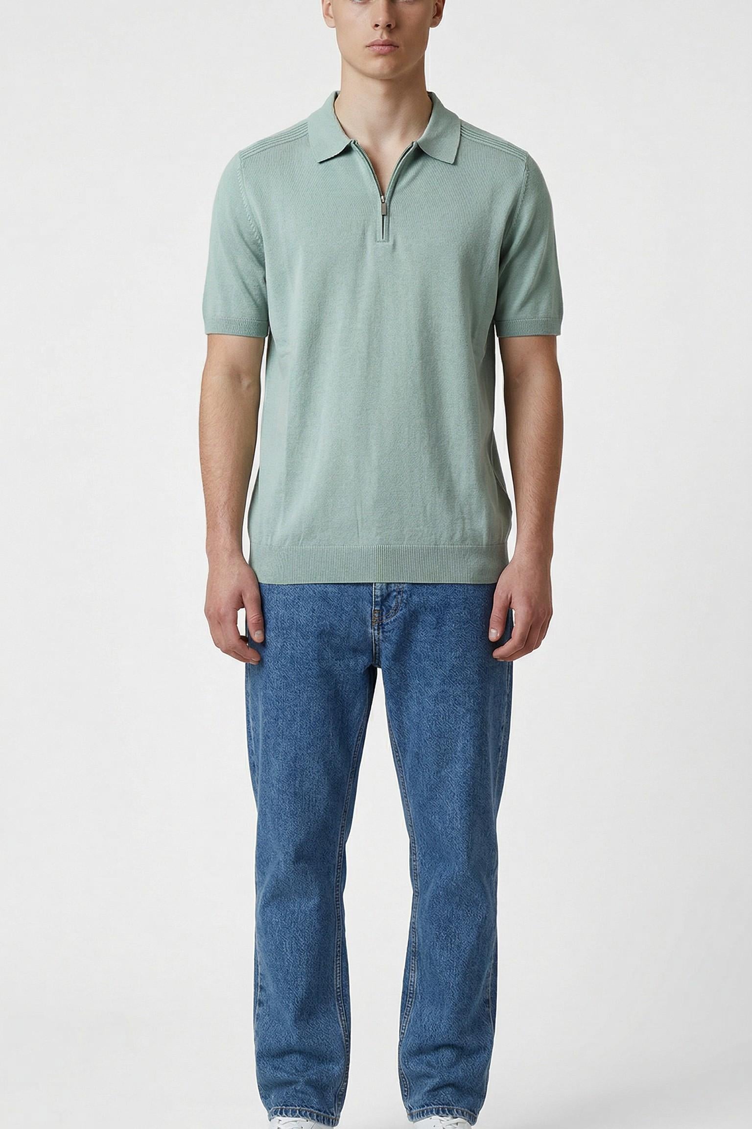 Polo Uomo 100% Cotone a Manica Corta con Mezza Zip  Stile Moderno e Comfort Naturale ME3211H TIMO HAMAKI-HO Uomo 