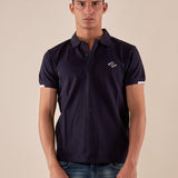 Polo da Uomo in 100% Cotone Piquet con Colletto e Polsini a Contrasto. BAM5431 BLU BACI & ABBRACCI 