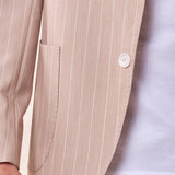 Abito tessuto gessato elasticizzato tasca toppe due spacchetti uomo. CARAIBI BEIGE MULISH Uomo 