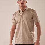 Polo manica corta 100% cotone mercerizzato uomo. OC1S2S5O01 GREIGE OVER-D 