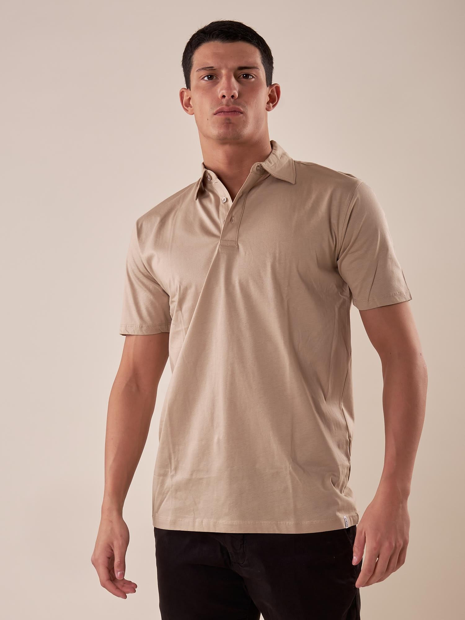 Polo manica corta 100% cotone mercerizzato uomo. OC1S2S5O01 GREIGE OVER-D 