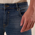 Bermuda Uomo in Jeans Elasticizzato 5 Tasche. DM9387 MEDIUM BLUE DATCH Uomo 