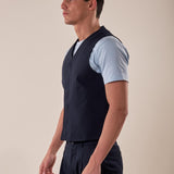 Gilet uomo abbottonatura nascosta. OE1S2S5I01 BLU OVER-D Uomo 