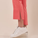 Pantalone zampetta corto con spacchetto in fondo donna. PA000767 CORALLO ARTIGLI 