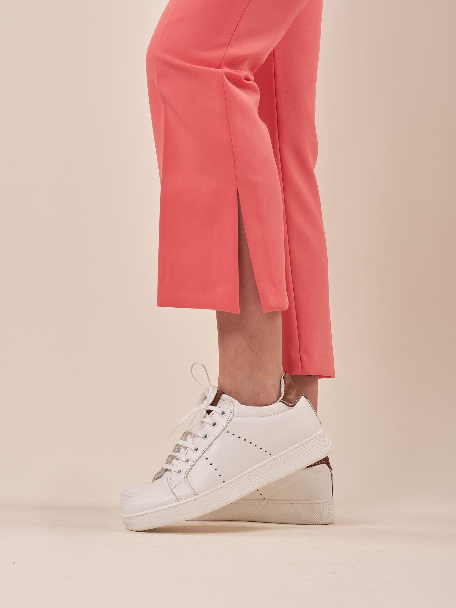 Pantalone zampetta corto con spacchetto in fondo donna. PA000767 CORALLO ARTIGLI 