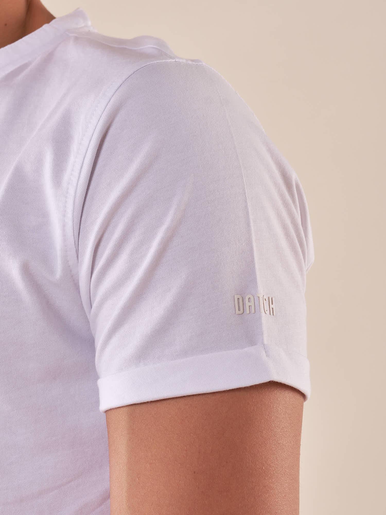 T-shirt Serafino Uomo in 100% Cotone  Manica Corta, Stile Casual e Versatile DM9285 BIANCO DATCH Uomo 