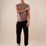 T-shirt uomo manica corta in cotone con logo tono su tono DM9056 FANGO DATCH Uomo 