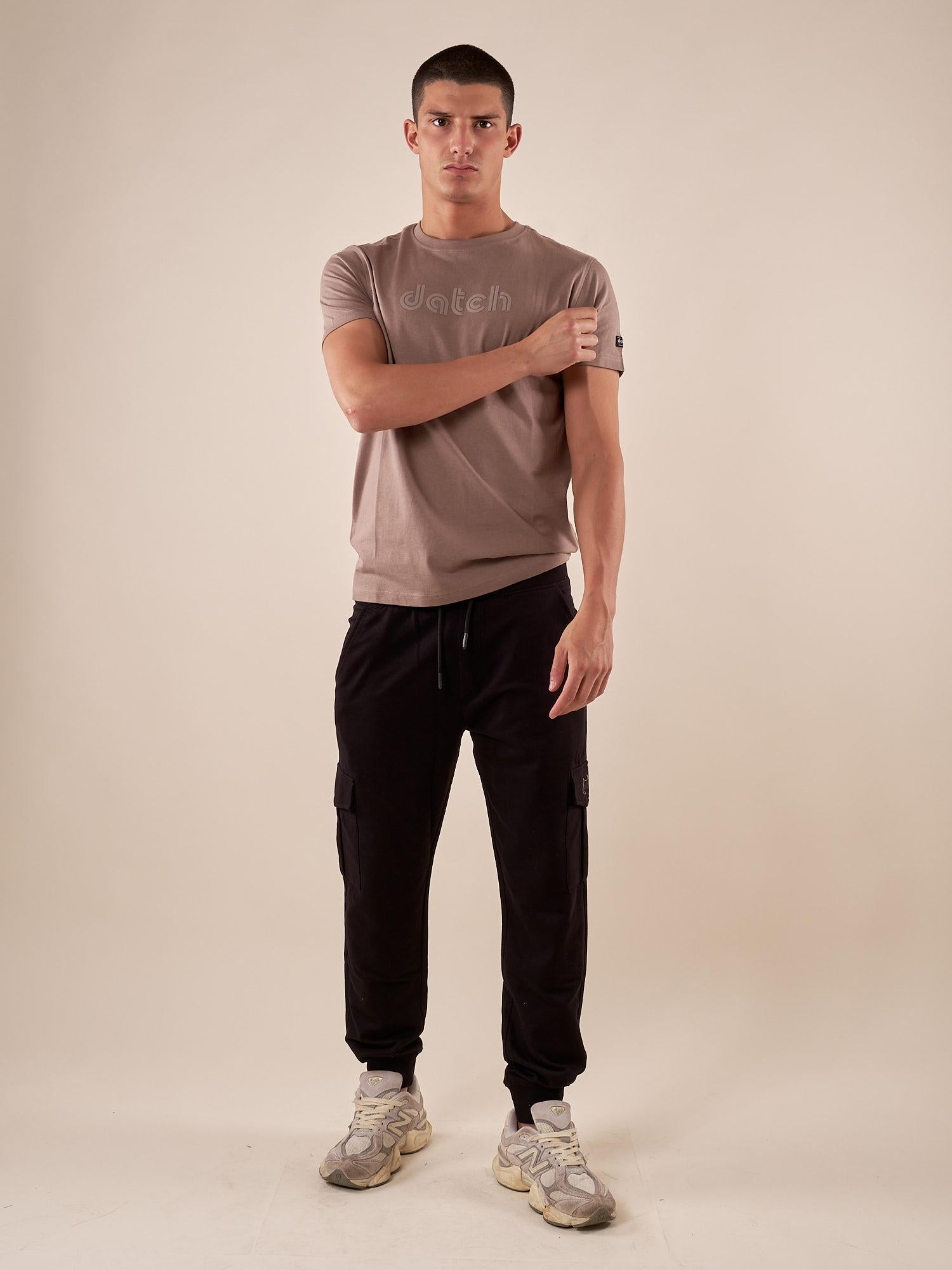 T-shirt uomo manica corta in cotone con logo tono su tono DM9056 FANGO DATCH Uomo 