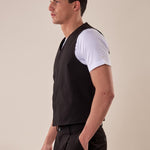 Gilet uomo abbottonatura nascosta OE1S2S5I01 NERO OVER-D 