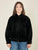 Bomber donna effetto scamosciato. Zip frontale, tasche a filetto e collo a camicia.