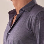 Camicia manica lunga micro piquet uomo. OC1S2S5C35 BLU OVER-D 